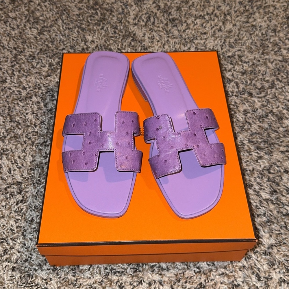 Hermes Oran Sandals (ostrich)